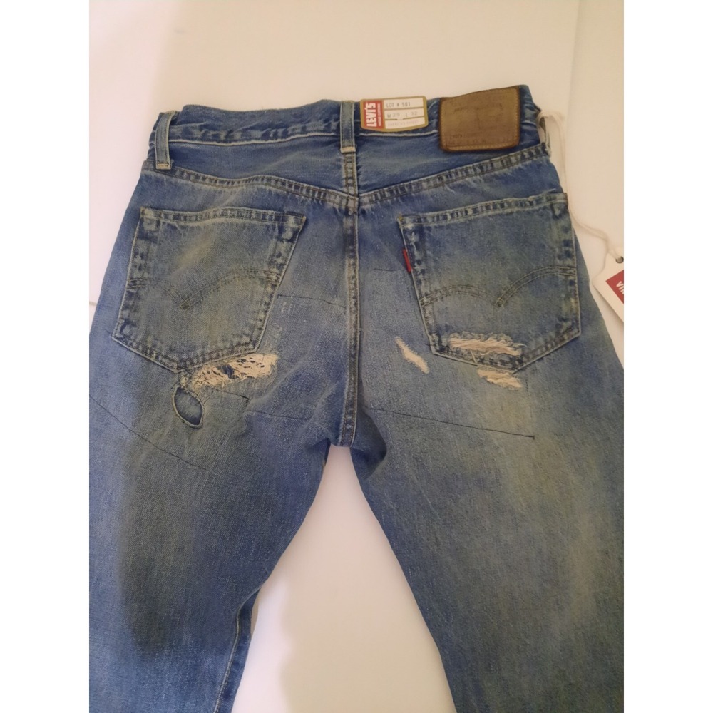 Levis Vintage Clothing LVC 501z XX 1954 28 32 Distressed Jeans New Selvedge Mens - Picture 12 of 15